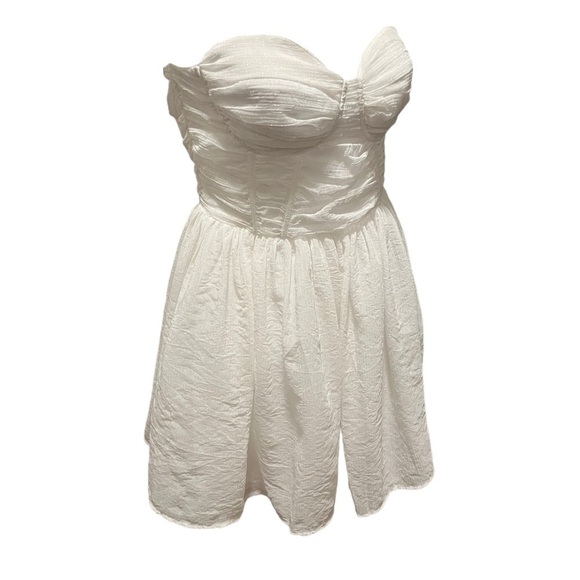 Lena White Bustier Strapless Cocktail Dress Women's Size Large Fully Lined - Picture 4 of 16